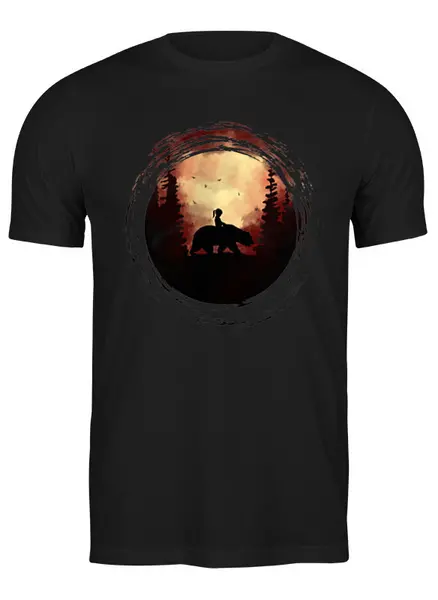 Заказать мужскую футболку в Москве. Футболка классическая Bear Here от oneredfoxstore@gmail.com - готовые дизайны и нанесение принтов.