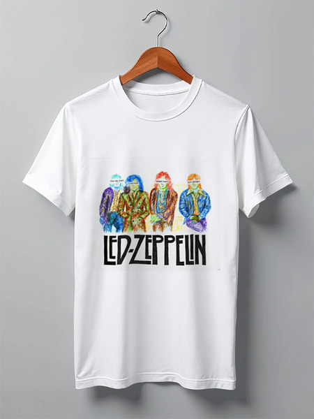 Заказать мужскую футболку в Москве. Футболка классическая Led Zeppelin от Fedor - готовые дизайны и нанесение принтов.
