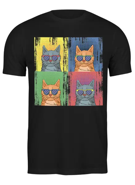 Заказать мужскую футболку в Москве. Футболка классическая Cats Here от oneredfoxstore@gmail.com - готовые дизайны и нанесение принтов.