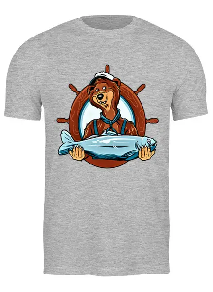 Заказать мужскую футболку в Москве. Футболка классическая Рыбалка  от T-shirt print  - готовые дизайны и нанесение принтов.