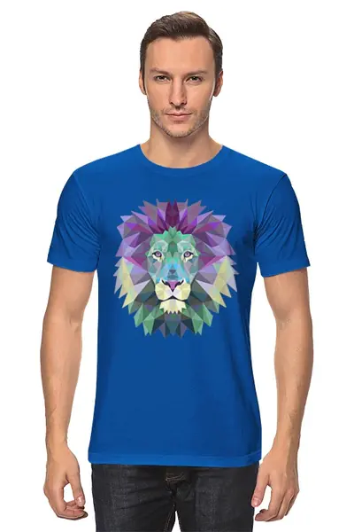 Заказать мужскую футболку в Москве. Футболка классическая Лев - LIon от trend - готовые дизайны и нанесение принтов.