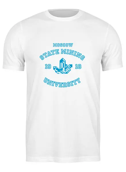 Заказать мужскую футболку в Москве. Футболка классическая футболка женская МГГУ от dyzel - готовые дизайны и нанесение принтов.