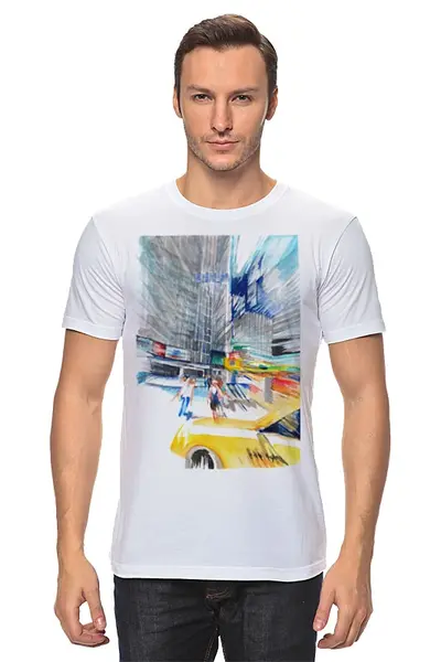 Заказать мужскую футболку в Москве. Футболка классическая Улица Нью Йорка от artoutloop - готовые дизайны и нанесение принтов.