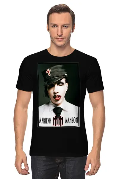 Заказать мужскую футболку в Москве. Футболка классическая Marilyn Manson от inPrintio - готовые дизайны и нанесение принтов.