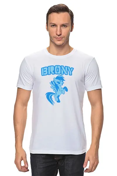 Заказать мужскую футболку в Москве. Футболка классическая BRONY Rainbow Dash от brony.s - готовые дизайны и нанесение принтов.