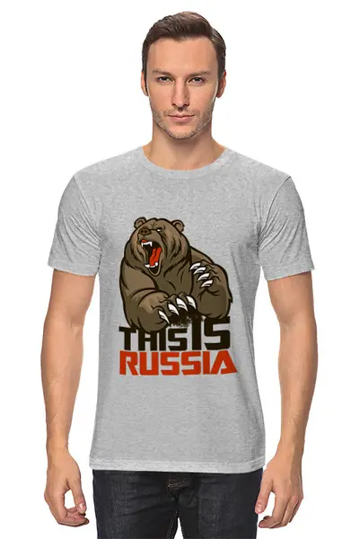 Заказать мужскую футболку в Москве. Футболка классическая Это Россия  от acidhouses - готовые дизайны и нанесение принтов.