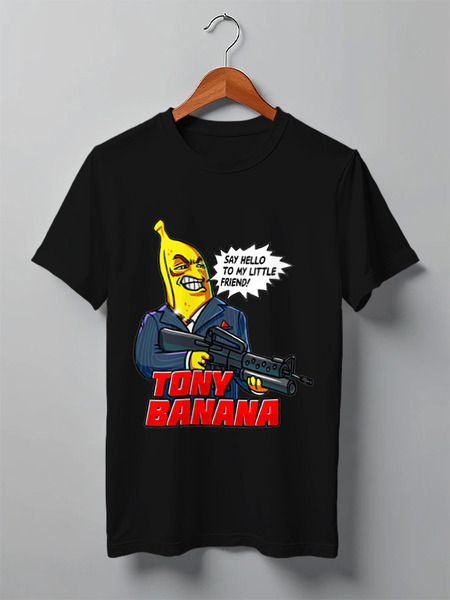 Заказать мужскую футболку в Москве. Футболка классическая Tony Banana от kotashi - готовые дизайны и нанесение принтов.