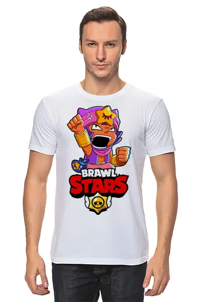Заказать мужскую футболку в Москве. Футболка классическая BRAWL STARS SANDY  от geekbox - готовые дизайны и нанесение принтов.