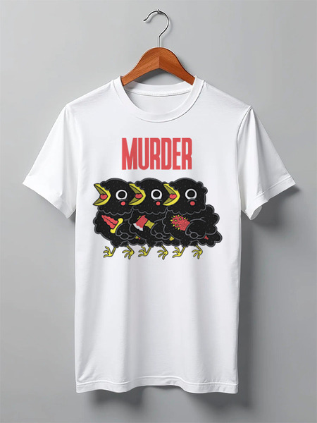 Заказать мужскую футболку в Москве. Футболка классическая Murder от Leichenwagen - готовые дизайны и нанесение принтов.