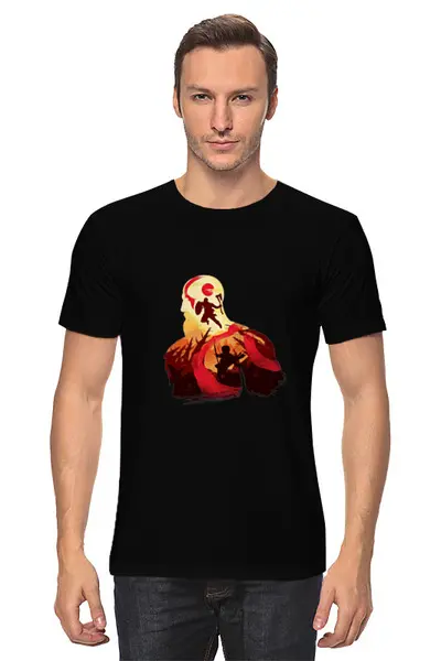 Заказать мужскую футболку в Москве. Футболка классическая God of war от GeekFox  - готовые дизайны и нанесение принтов.
