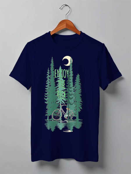 Заказать мужскую футболку в Москве. Футболка классическая Mountain Bike от oneredfoxstore@gmail.com - готовые дизайны и нанесение принтов.