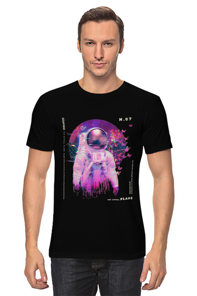 Заказать мужскую футболку в Москве. Футболка классическая Vaporwave Astral Astronaut от Павел Павел - готовые дизайны и нанесение принтов.