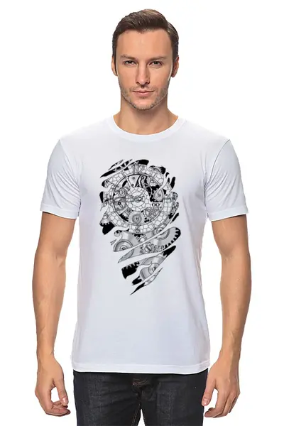 Заказать мужскую футболку в Москве. Футболка классическая Биомеханика от Picasso - готовые дизайны и нанесение принтов.