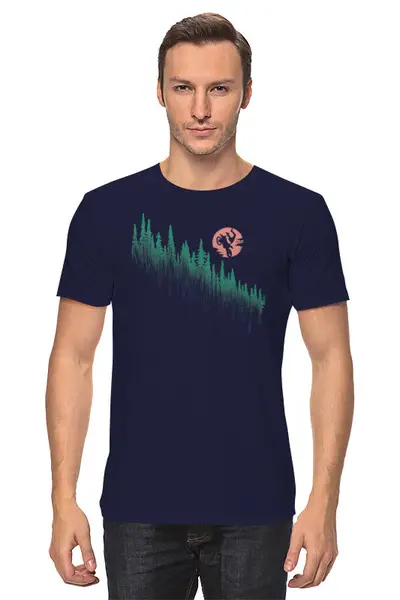 Заказать мужскую футболку в Москве. Футболка классическая Moon Rider от oneredfoxstore@gmail.com - готовые дизайны и нанесение принтов.