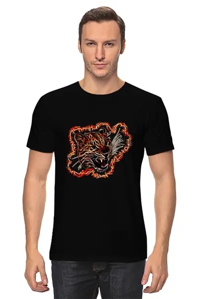 Заказать мужскую футболку в Москве. Футболка классическая Леопард от vch - готовые дизайны и нанесение принтов.
