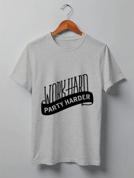 Заказать мужскую футболку в Москве. Футболка классическая Work hard от Hop Shop - готовые дизайны и нанесение принтов.