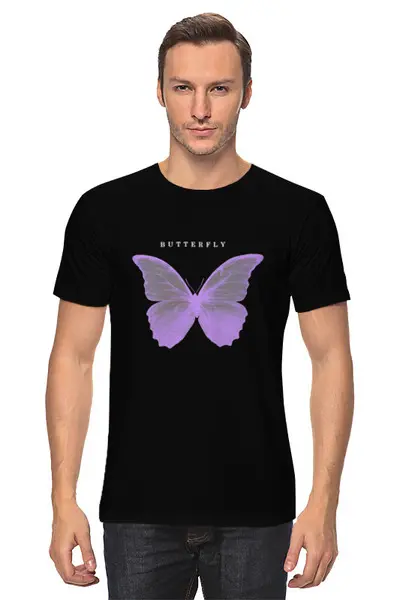 Заказать мужскую футболку в Москве. Футболка классическая butterfly от print.io  - готовые дизайны и нанесение принтов.