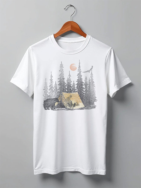 Заказать мужскую футболку в Москве. Футболка классическая Campfire Stories от oneredfoxstore@gmail.com - готовые дизайны и нанесение принтов.