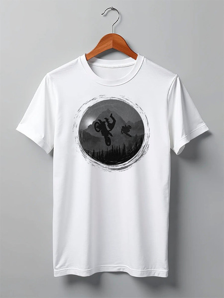 Заказать мужскую футболку в Москве. Футболка классическая Motocross Trails от oneredfoxstore@gmail.com - готовые дизайны и нанесение принтов.