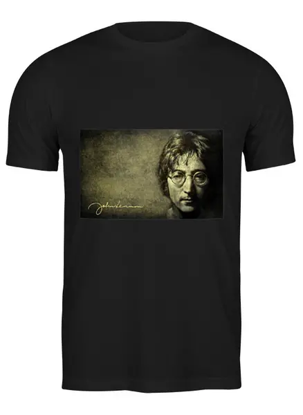 Заказать мужскую футболку в Москве. Футболка классическая John Lennon от Виктор Гришин - готовые дизайны и нанесение принтов.