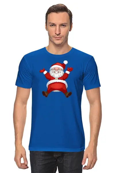 Заказать мужскую футболку в Москве. Футболка классическая Санта Клаус от Jimmy Flash - готовые дизайны и нанесение принтов.