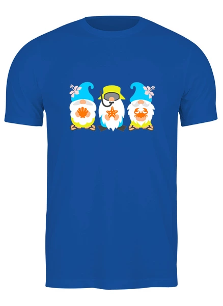 Заказать мужскую футболку в Москве. Футболка классическая Пляжные гномы от cooldesign  - готовые дизайны и нанесение принтов.
