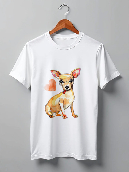 Заказать мужскую футболку в Москве. Футболка классическая Pam-pam-pam-pa-pa... Chihuahua! от Evgenia Bandagnomych - готовые дизайны и нанесение принтов.