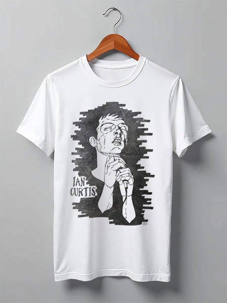 Заказать мужскую футболку в Москве. Футболка классическая Ian Curtis от OEX design - готовые дизайны и нанесение принтов.