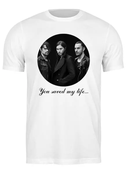 Заказать мужскую футболку в Москве. Футболка классическая You saved my life от prettydisaster - готовые дизайны и нанесение принтов.
