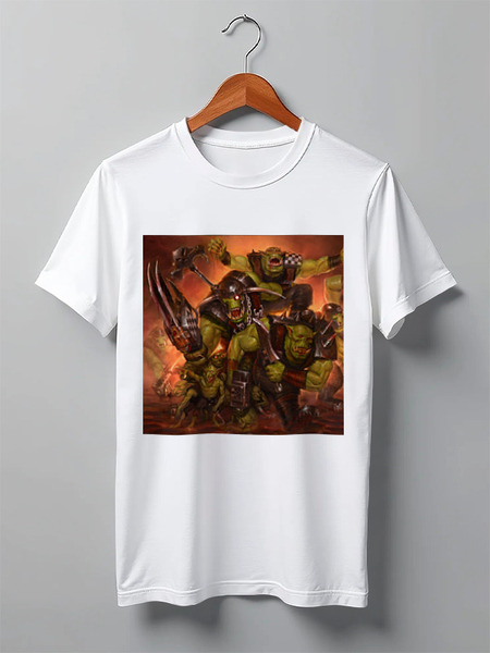 Заказать мужскую футболку в Москве. Футболка классическая Орки (Warhammer 40k) от GeekFox  - готовые дизайны и нанесение принтов.