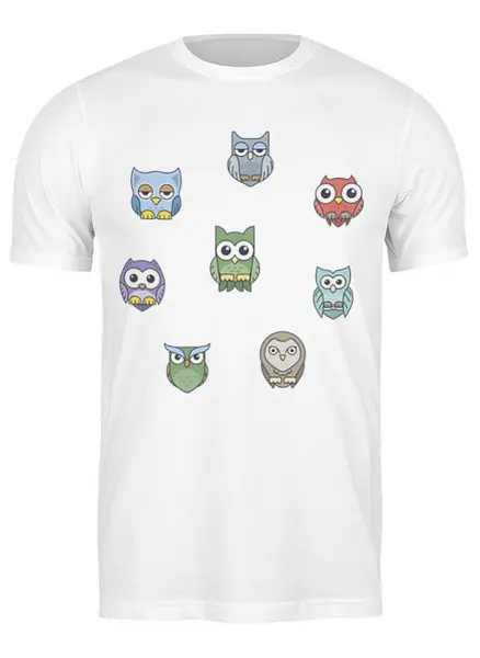 Заказать мужскую футболку в Москве. Футболка классическая Owl Here от oneredfoxstore@gmail.com - готовые дизайны и нанесение принтов.