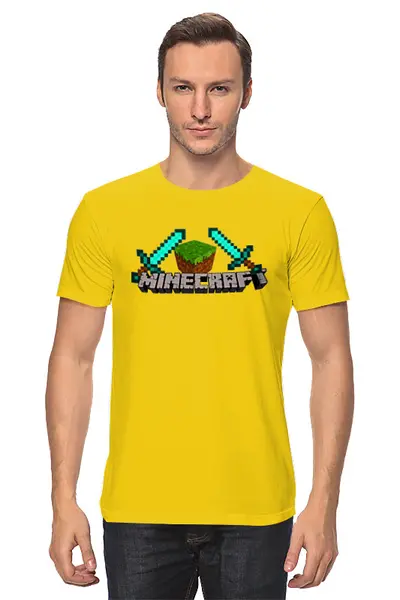 Заказать мужскую футболку в Москве. Футболка классическая Minecraft  от T-shirt print  - готовые дизайны и нанесение принтов.
