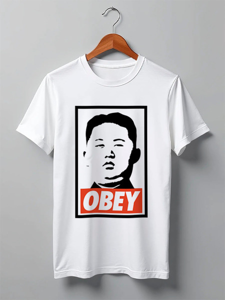 Заказать мужскую футболку в Москве. Футболка классическая Подчинись (Obey) от Andrew Zaycev - готовые дизайны и нанесение принтов.