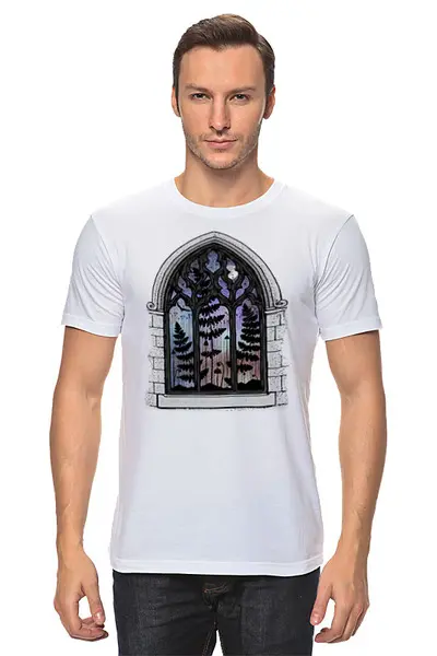 Заказать мужскую футболку в Москве. Футболка классическая Window от oneredfoxstore@gmail.com - готовые дизайны и нанесение принтов.