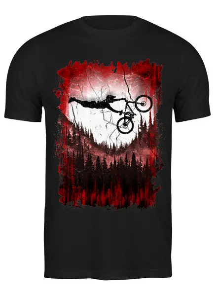 Заказать мужскую футболку в Москве. Футболка классическая Mountain Bike от oneredfoxstore@gmail.com - готовые дизайны и нанесение принтов.