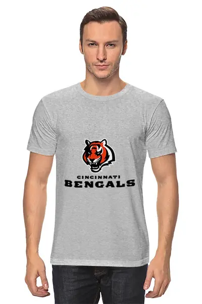 Заказать мужскую футболку в Москве. Футболка классическая Cincinnati Bengals от dobryidesign - готовые дизайны и нанесение принтов.