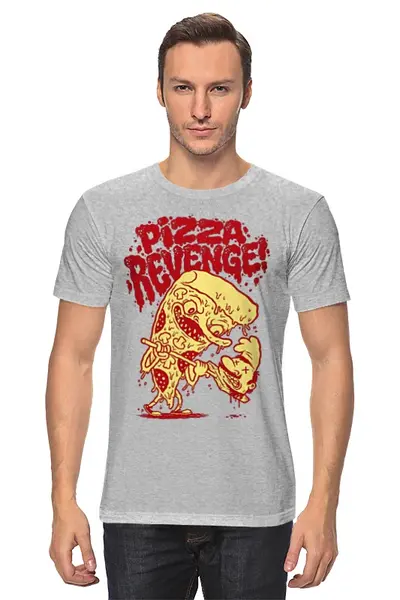 Заказать мужскую футболку в Москве. Футболка классическая Pizza Revenge от Leichenwagen - готовые дизайны и нанесение принтов.