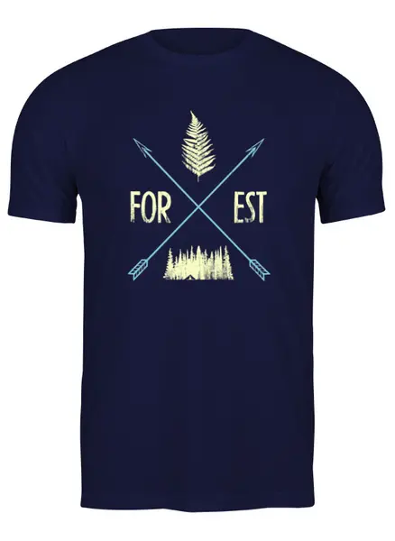 Заказать мужскую футболку в Москве. Футболка классическая Forest от oneredfoxstore@gmail.com - готовые дизайны и нанесение принтов.