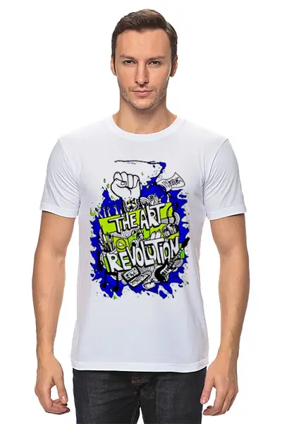 Заказать мужскую футболку в Москве. Футболка классическая The art revolution от Lusi - готовые дизайны и нанесение принтов.