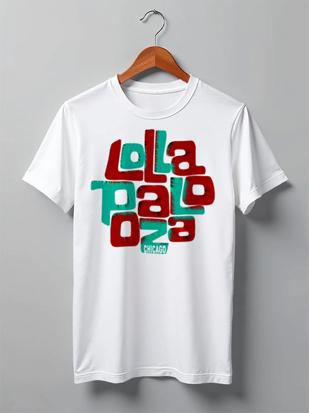 Заказать мужскую футболку в Москве. Футболка классическая Lollapalooza Chicago Happy New Year от MInMlz - готовые дизайны и нанесение принтов.