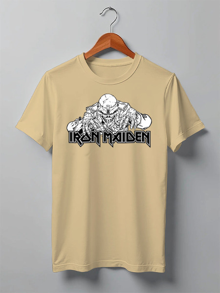 Заказать мужскую футболку в Москве. Футболка классическая Iron Maiden Band от Leichenwagen - готовые дизайны и нанесение принтов.