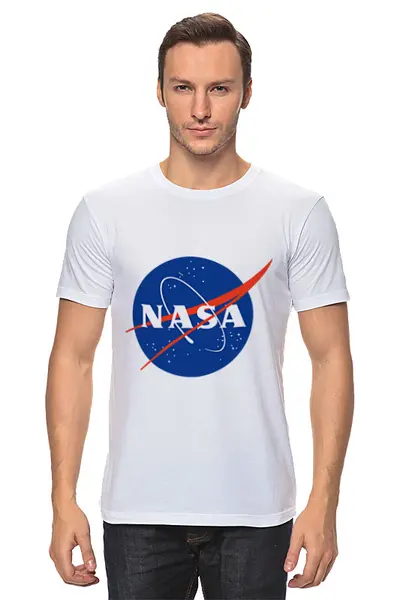 Заказать мужскую футболку в Москве. Футболка классическая Nasa.  от mis.20132014@yandex.ru - готовые дизайны и нанесение принтов.