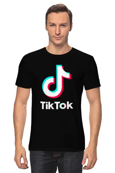 Заказать мужскую футболку в Москве. Футболка классическая TikTok  от DESIGNER   - готовые дизайны и нанесение принтов.