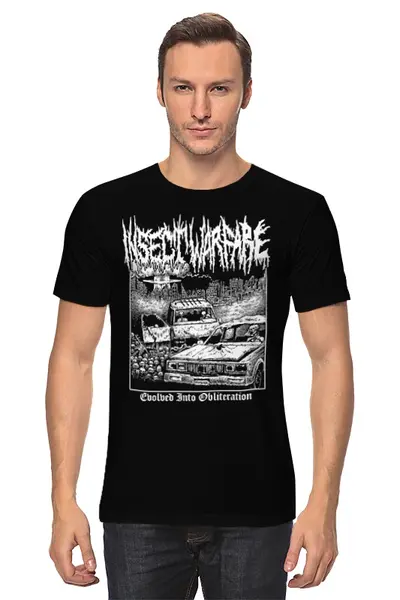 Заказать мужскую футболку в Москве. Футболка классическая Insect Warfare Band от Leichenwagen - готовые дизайны и нанесение принтов.