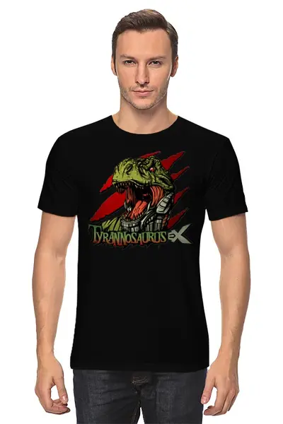 Заказать мужскую футболку в Москве. Футболка классическая Тираннозавр от printik - готовые дизайны и нанесение принтов.