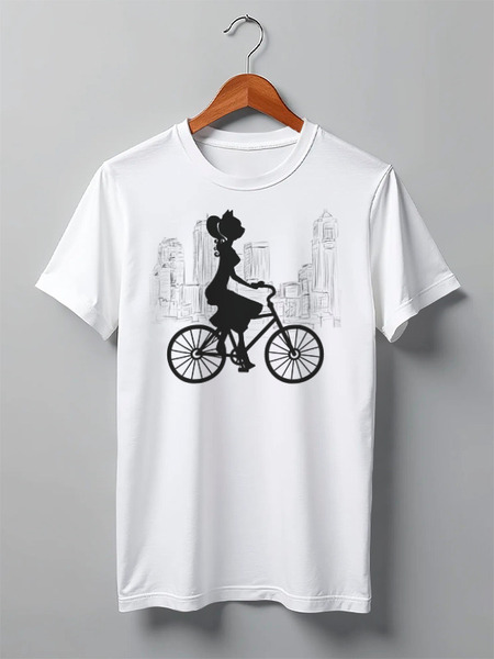 Заказать мужскую футболку в Москве. Футболка классическая Bicycle Ladycat от oneredfoxstore@gmail.com - готовые дизайны и нанесение принтов.