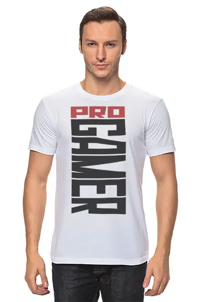 Заказать мужскую футболку в Москве. Футболка классическая Pro gamer от bd-art  - готовые дизайны и нанесение принтов.