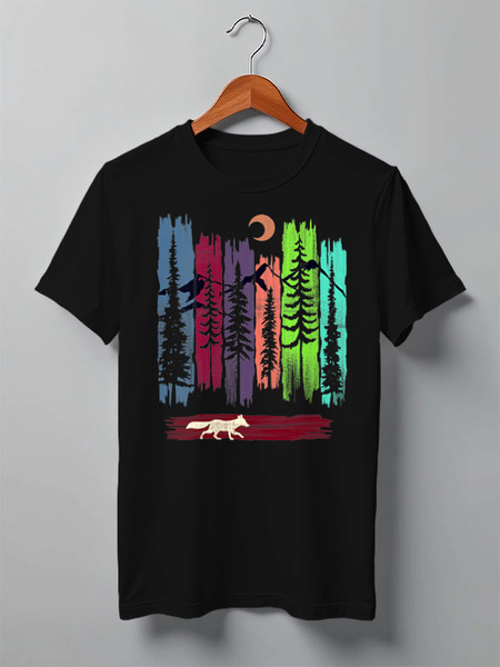 Заказать мужскую футболку в Москве. Футболка классическая Fox Here от oneredfoxstore@gmail.com - готовые дизайны и нанесение принтов.
