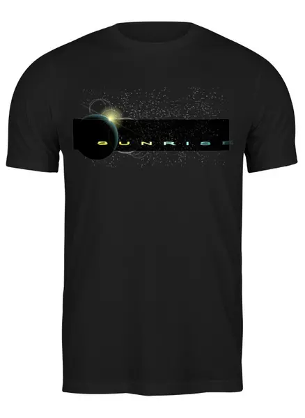 Заказать мужскую футболку в Москве. Футболка классическая Восход Солнца над планетой. от Zorgo-Art  - готовые дизайны и нанесение принтов.