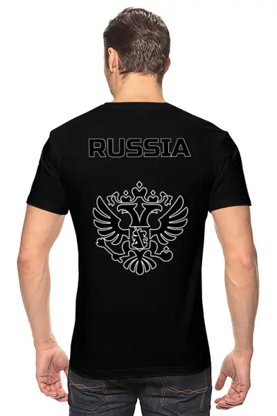 Заказать мужскую футболку в Москве. Футболка классическая Я русский от Mike Mike - готовые дизайны и нанесение принтов.